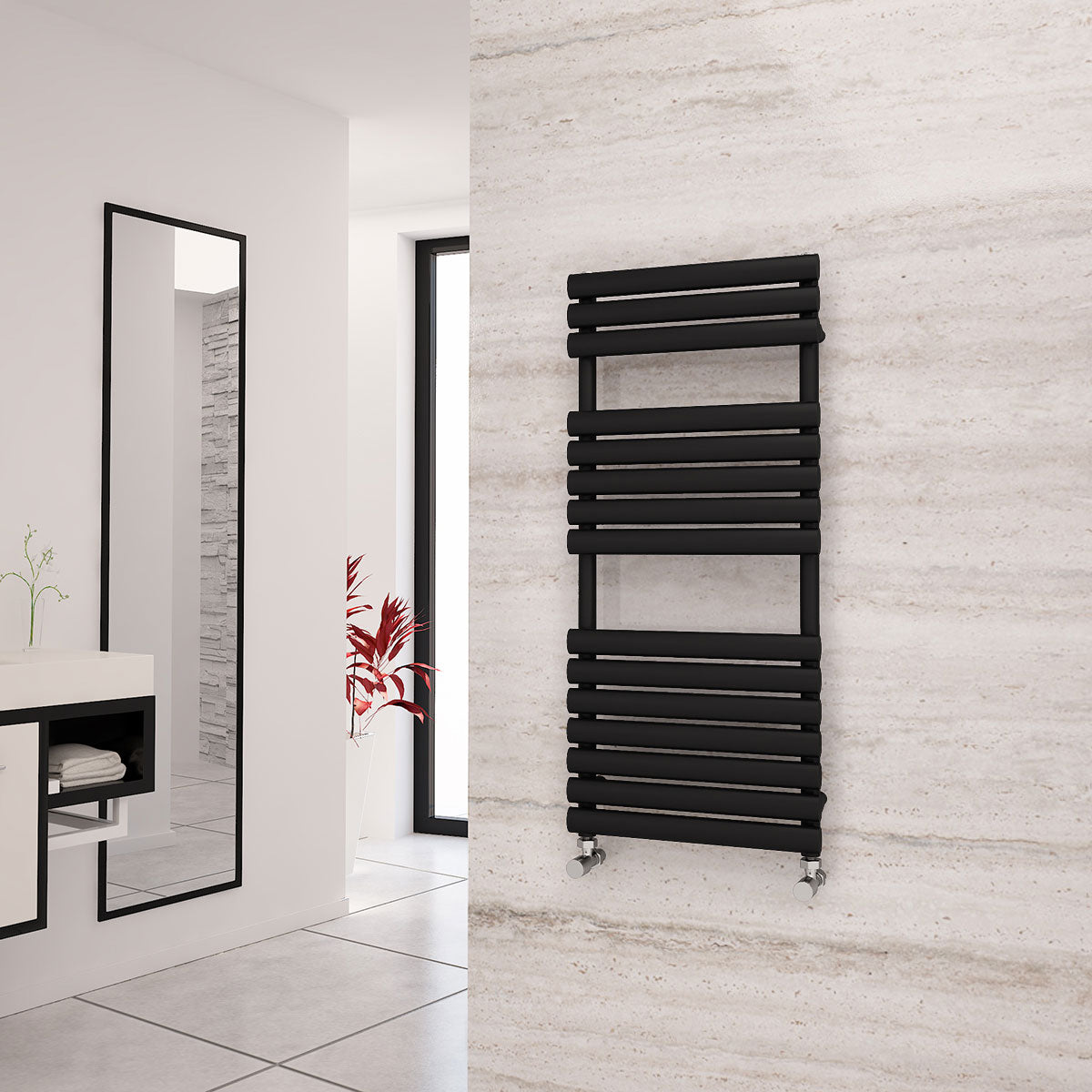 Eastgate Eclipse Steel Black Designer Heated Towel Rails