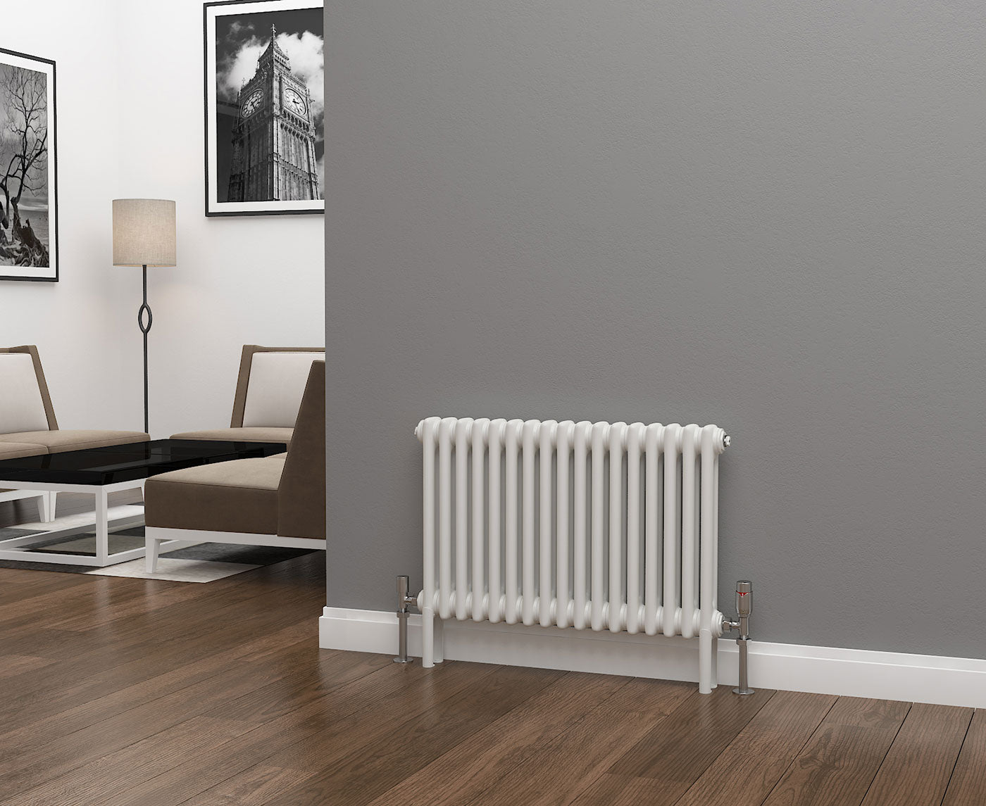 Okenni Radiator Eastgate Lazarus White Horizontal Column Radiators - Tradeplumbing