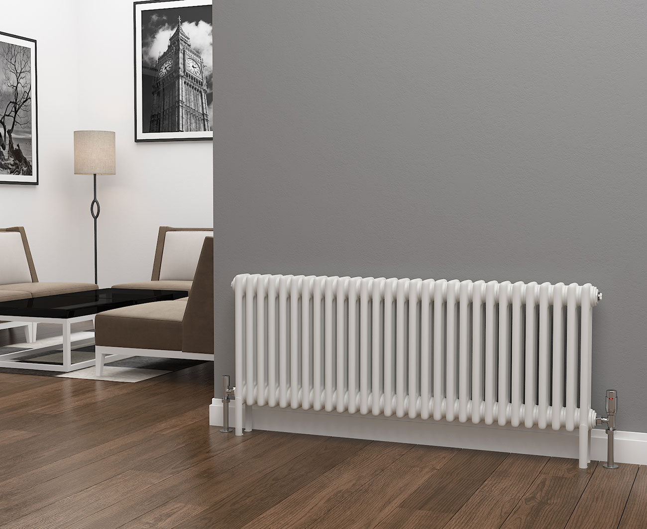 Eastgate Lazarus White Horizontal Column Radiators - Tradeplumbing