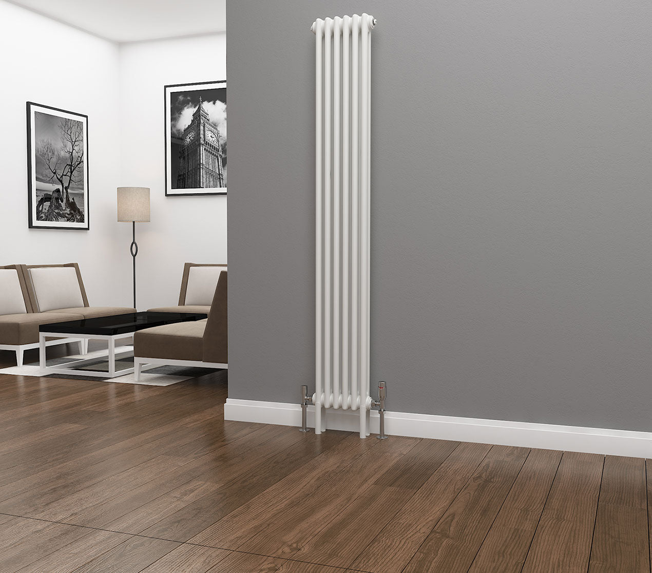 Wabassi Radiators Eastgate Lazarus White Vertical 2/3 Column Radiators - Tradeplumbing