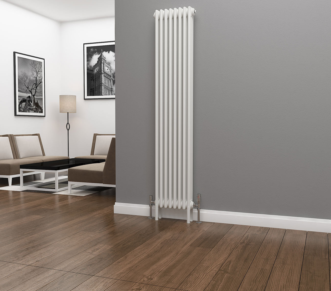 Eastgate Lazarus White Vertical 2/3 Column Radiators - Tradeplumbing