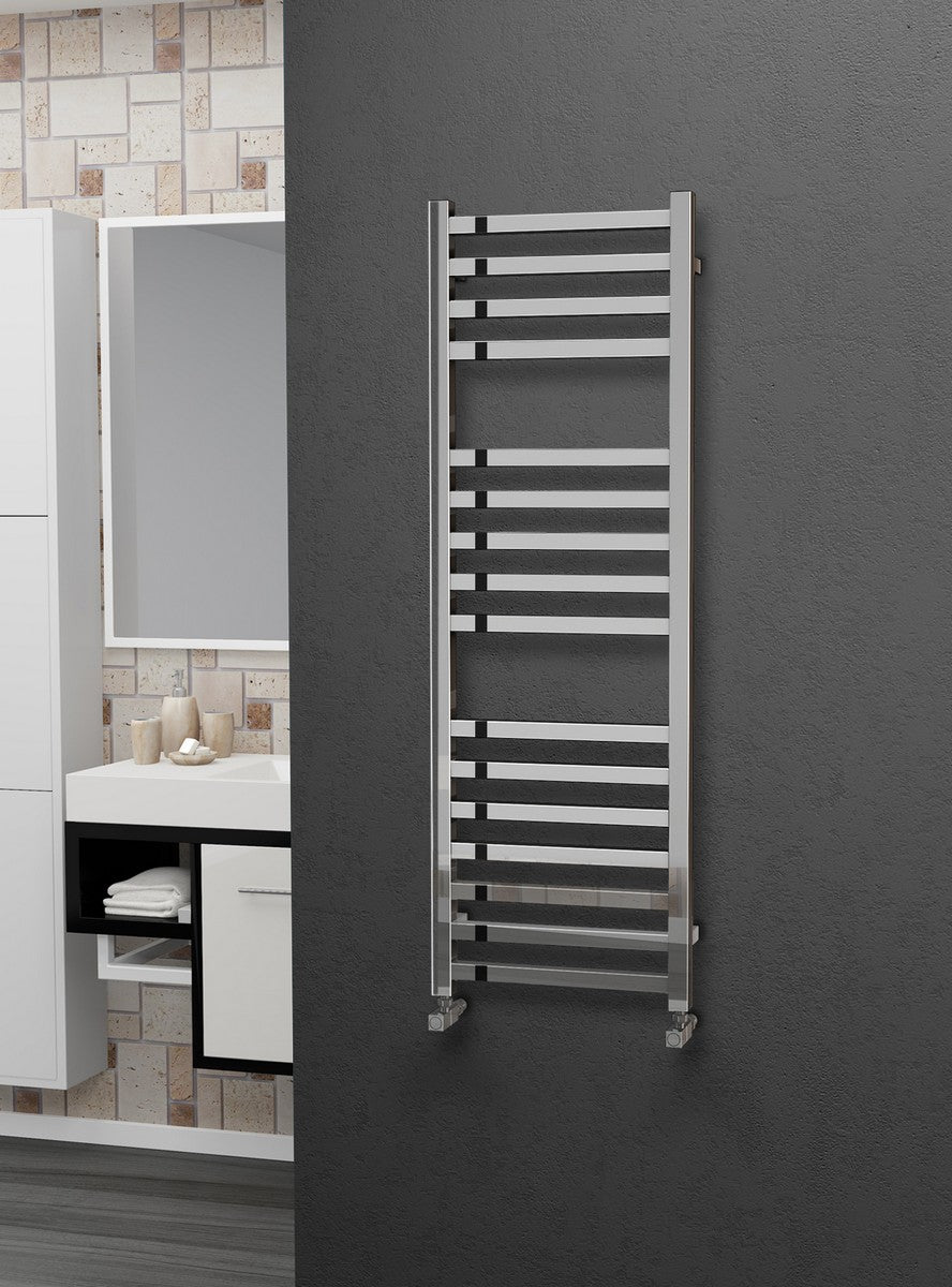 Eastgate Square Tube Polished Stainless Steel Heated Towel Rails