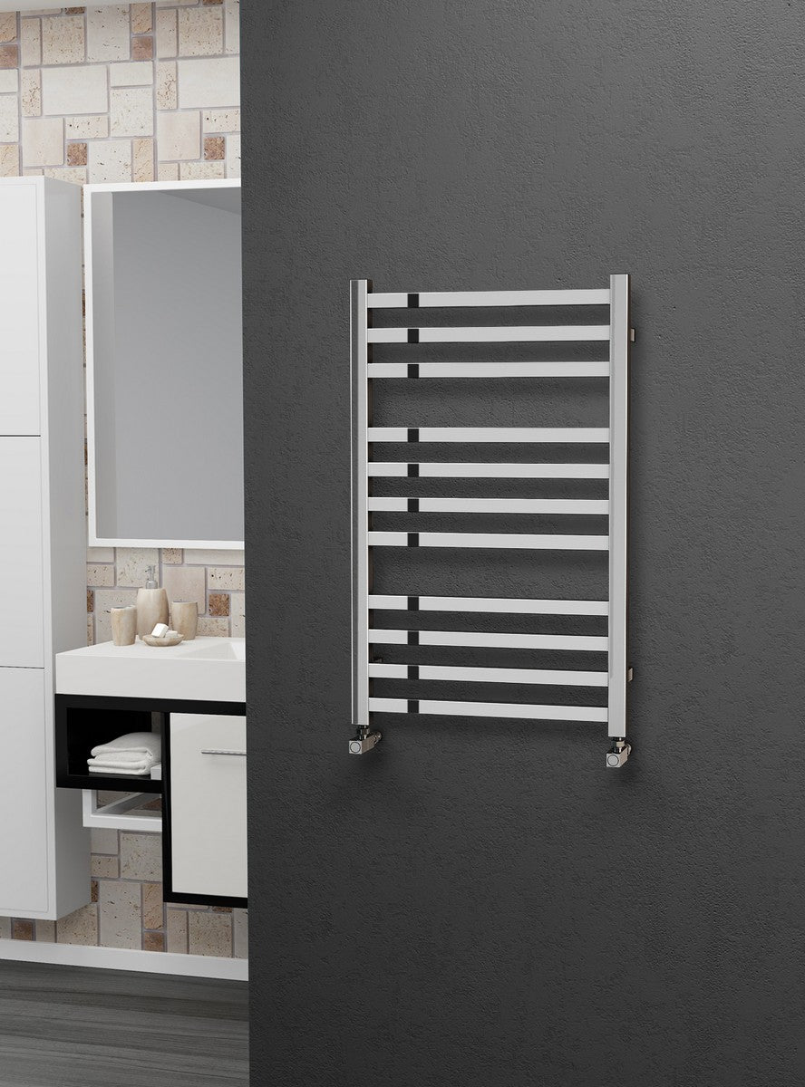 Eastgate Square Tube Polished Stainless Steel Heated Towel Rails