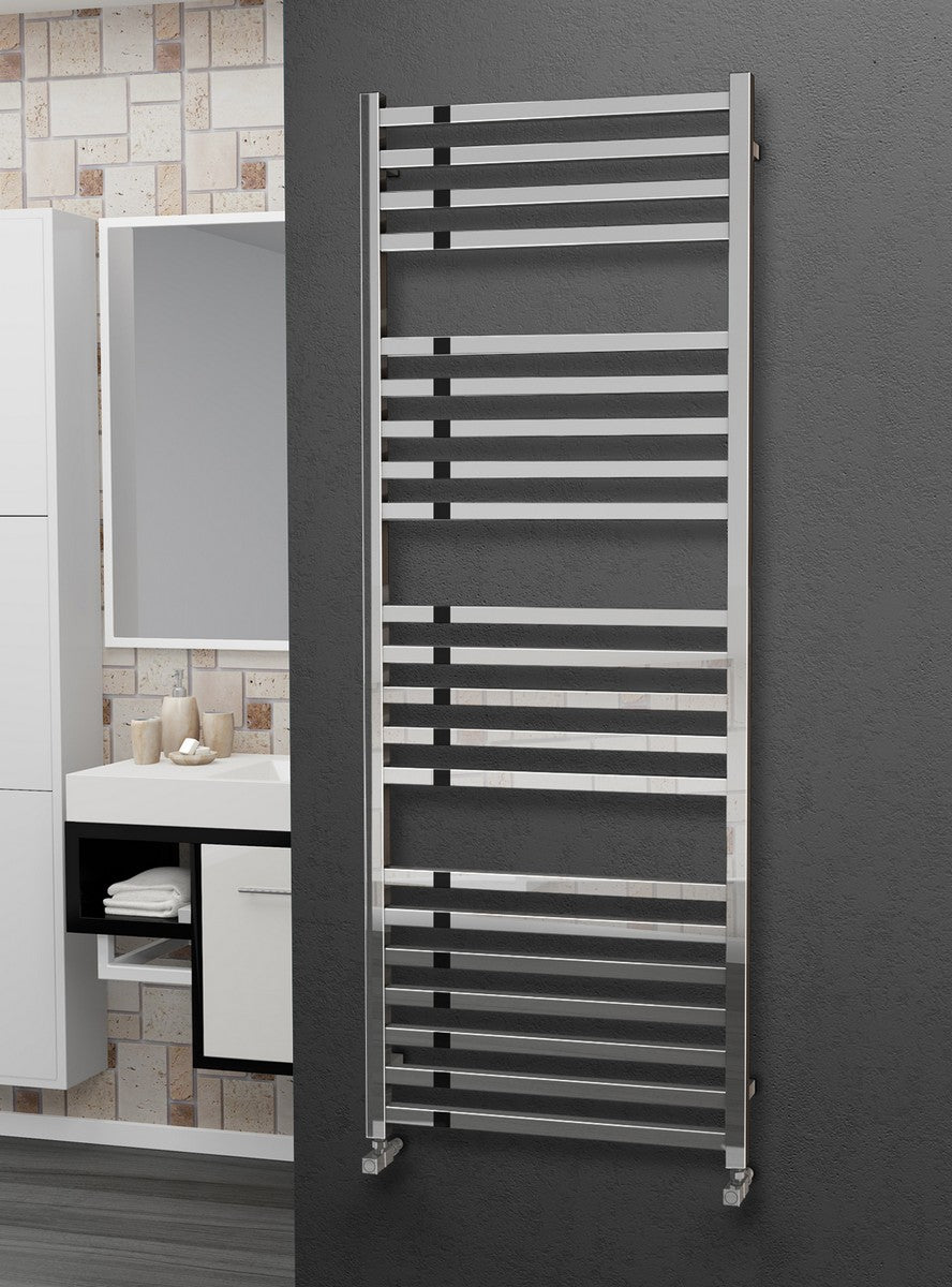 Eastgate Square Tube Polished Stainless Steel Heated Towel Rails