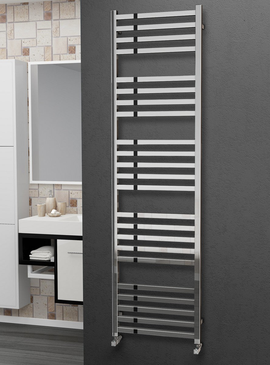 Eastgate Square Tube Polished Stainless Steel Heated Towel Rails