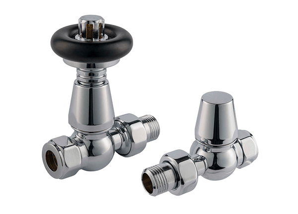 Eastgate Vintage TRV Angled Tradational Radiator Valve Chrome/Black Top
