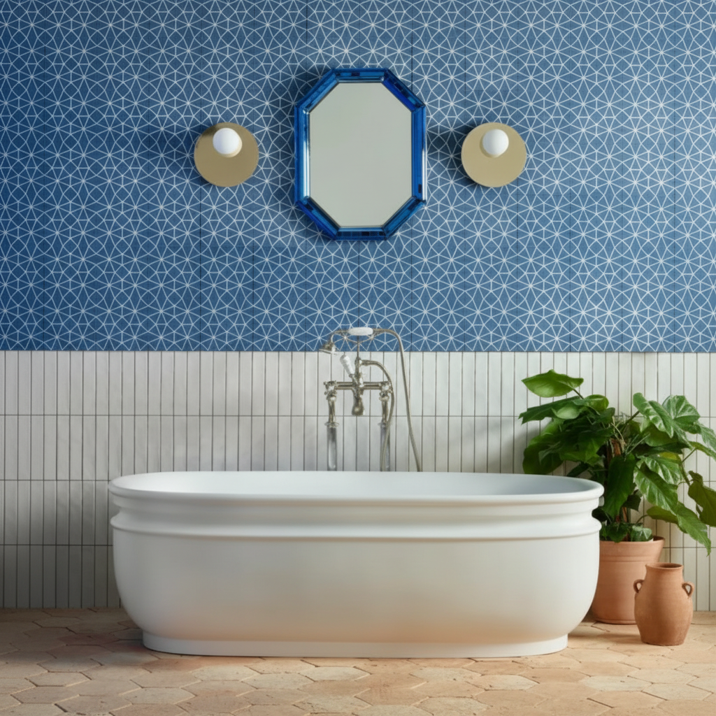 Enhanced white bathtub bathroom