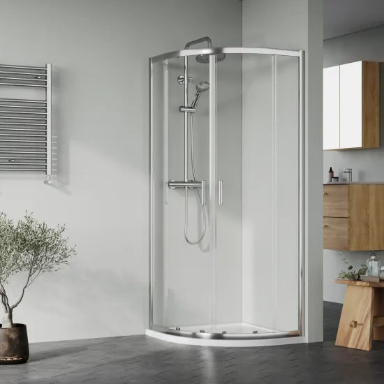 Nuie 800 x 800 x 1900mm Quadrant Shower Enclosure Including Tray