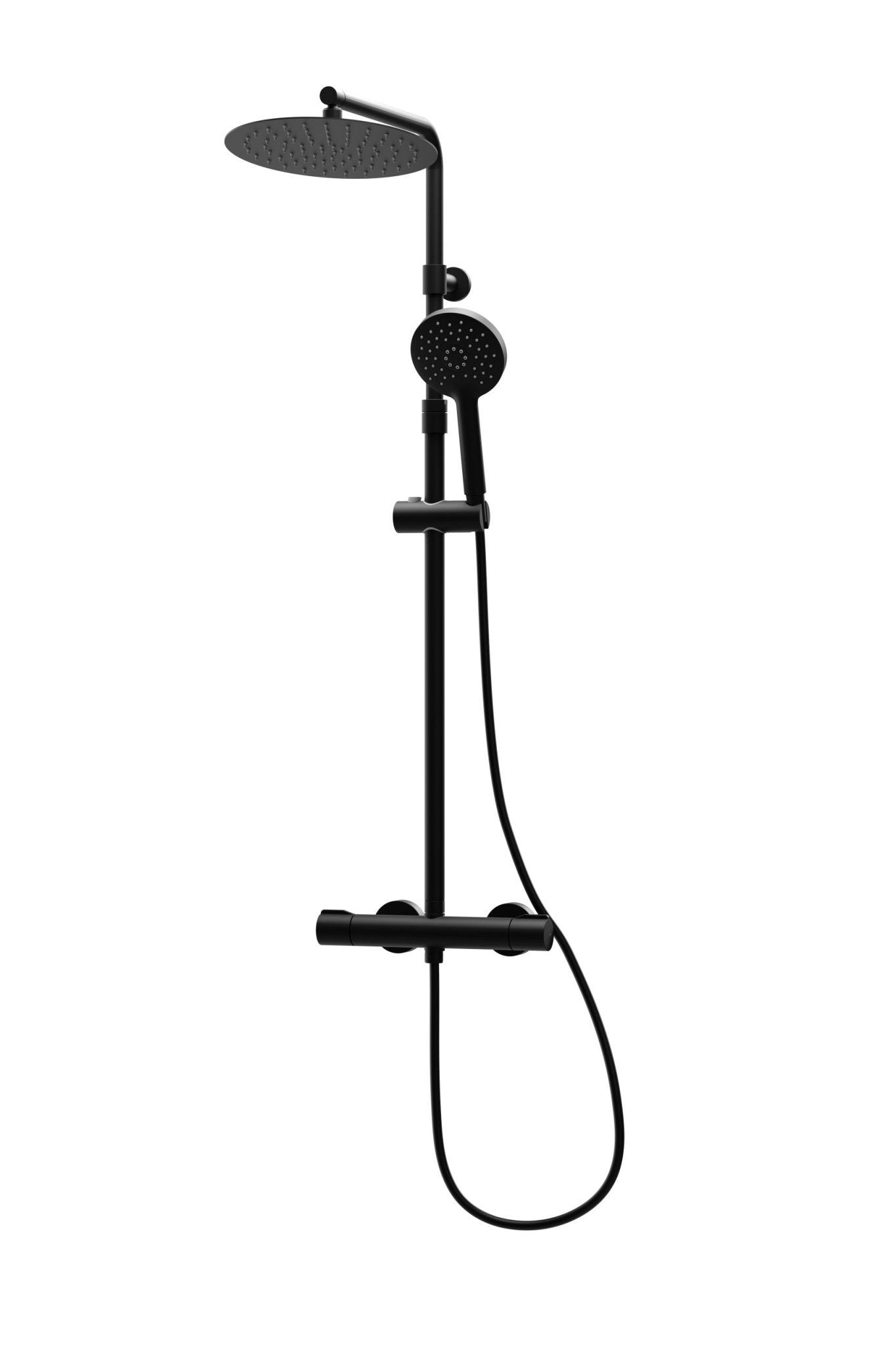 Enzo Black Dual Outlet Safe-Touch Thermostatic Shower with Telescopic ...