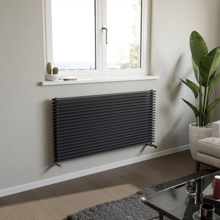 Eucotherm Corus 600 Double Anthracite Vertical Triangle Tube Radiator