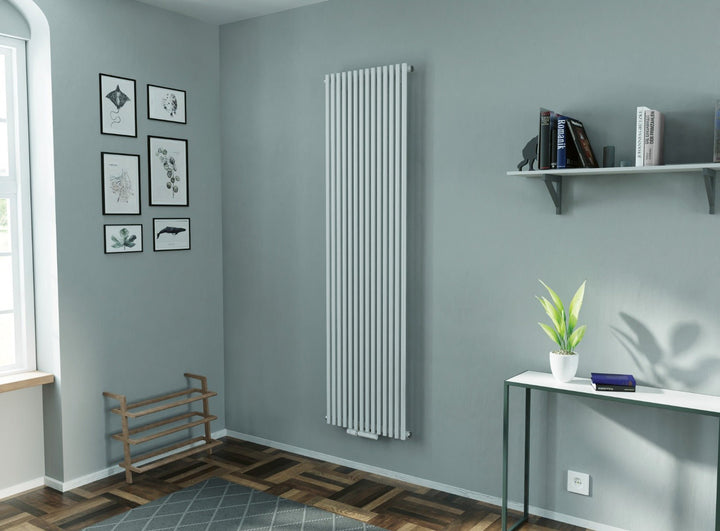 Eucotherm Gaja Double White Tube Vertical Designer Radiator