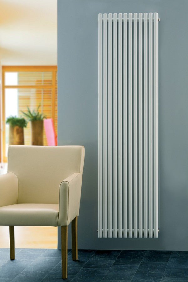 Eucotherm Gaja Double White Tube Vertical Designer Radiator