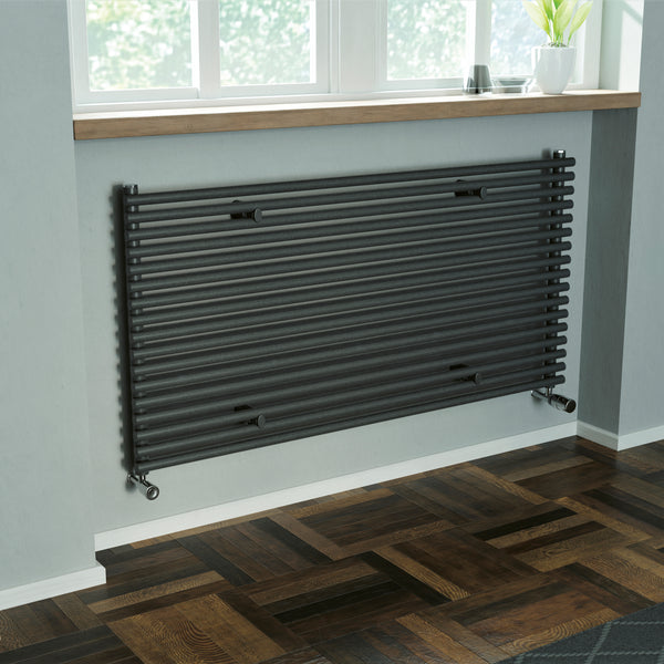 Eucotherm Gaja Single Anthracite Tube Horizontal Designer Radiator