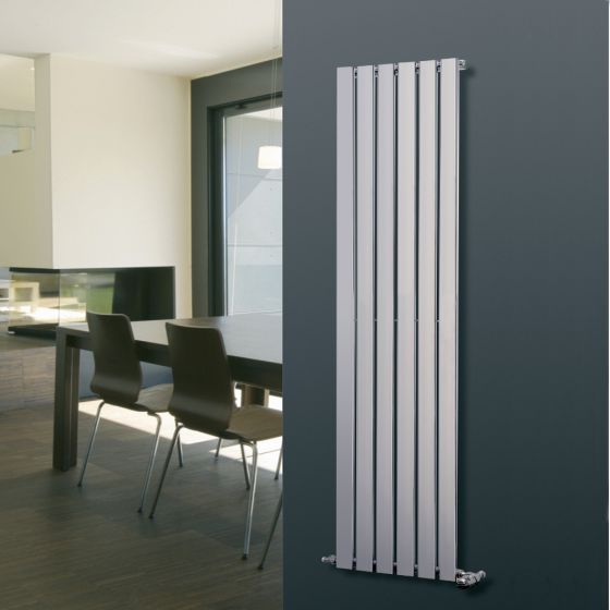 Eucotherm Mars Silver Single Flat Panel Vertical Radiator