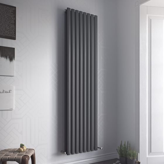 Eucotherm Nova Duo Tube Double Panel Anthracite Vertical Designer Radiator