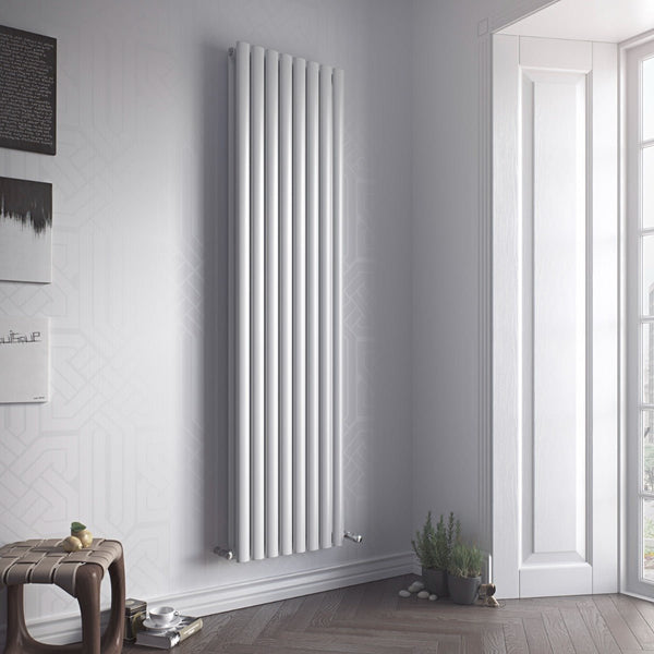 Eucotherm Nova Duo Tube Double Panel White Vertical Designer Radiator