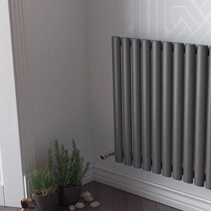 Eucotherm Nova Tube Single 600 Vertical Anthracite Designer Radiator