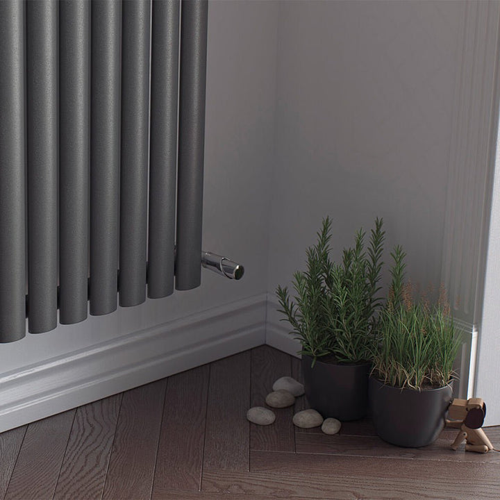Eucotherm Nova Tube Single 600 Vertical Anthracite Designer Radiator