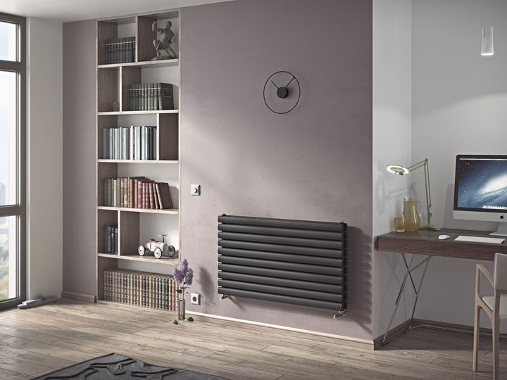 Eucotherm Nova Tube Single Panel Anthracite Vertical Designer Radiator