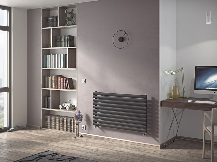 Eucotherm Nova Tube Single Panel Anthracite Vertical Designer Radiator