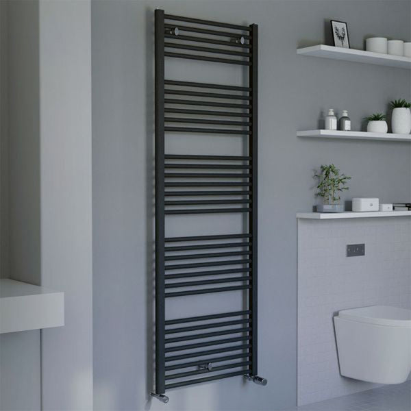 Eucotherm Primo Anthracite Steel Tube Vertical Towel Rail Radiator