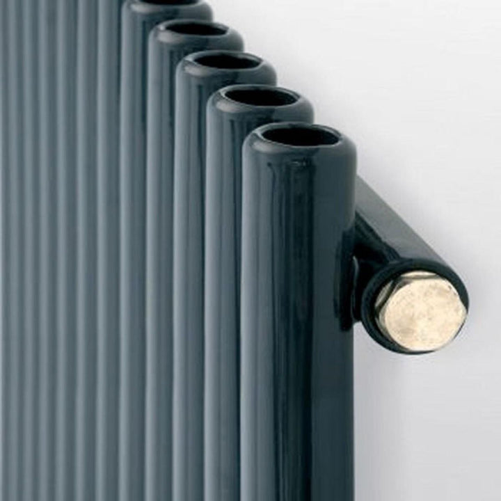 Eucotherm Supra Round Anthracite Tube Single Panel Vertical Designer Radiator