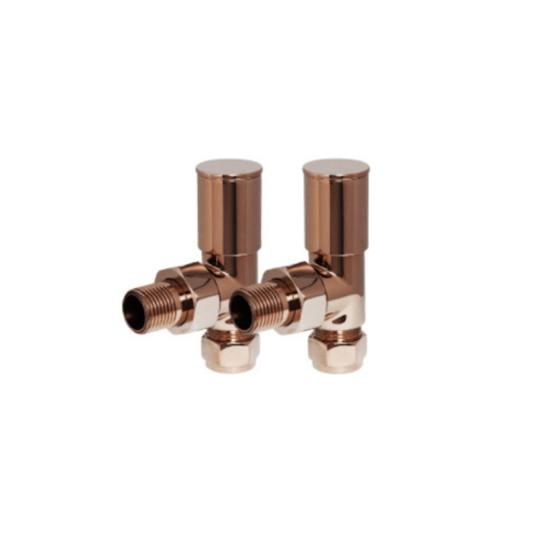 Evie Angled Radiator Valve - BRUSHED ROSE GOLD