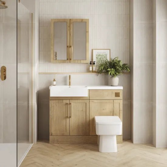 Fable 600mm Shaker Mirror Cabinet 50/50 - 180mm Deep