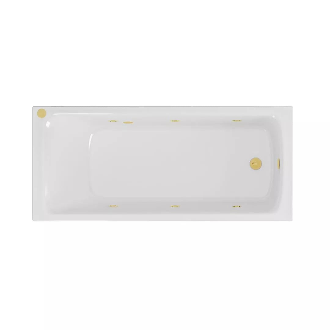 Eastbrook Portland 1700 x 700 x 440mm Single Ended 6 Jet Beauforte Whirlpool Bath - Brushed Brass