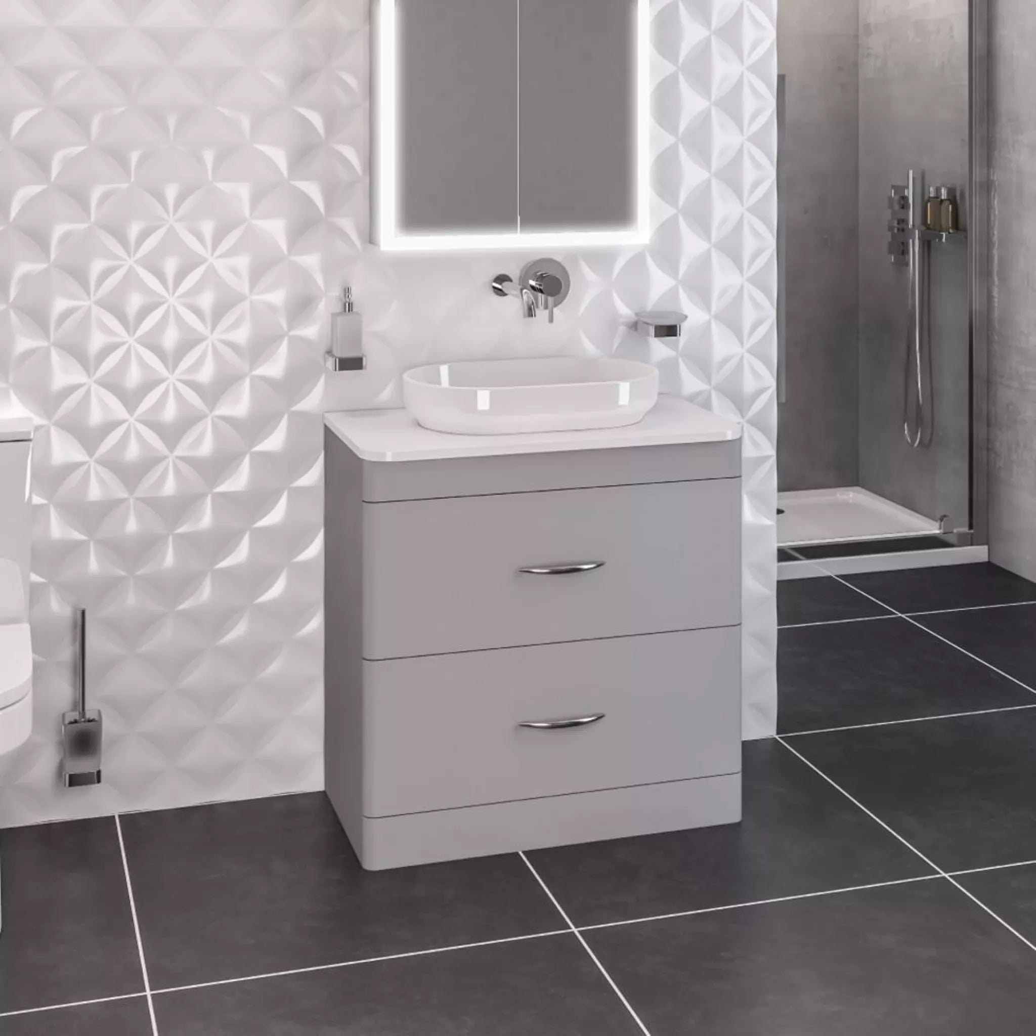 Eastbrook Linn 550x350mm Sit on Basin - White