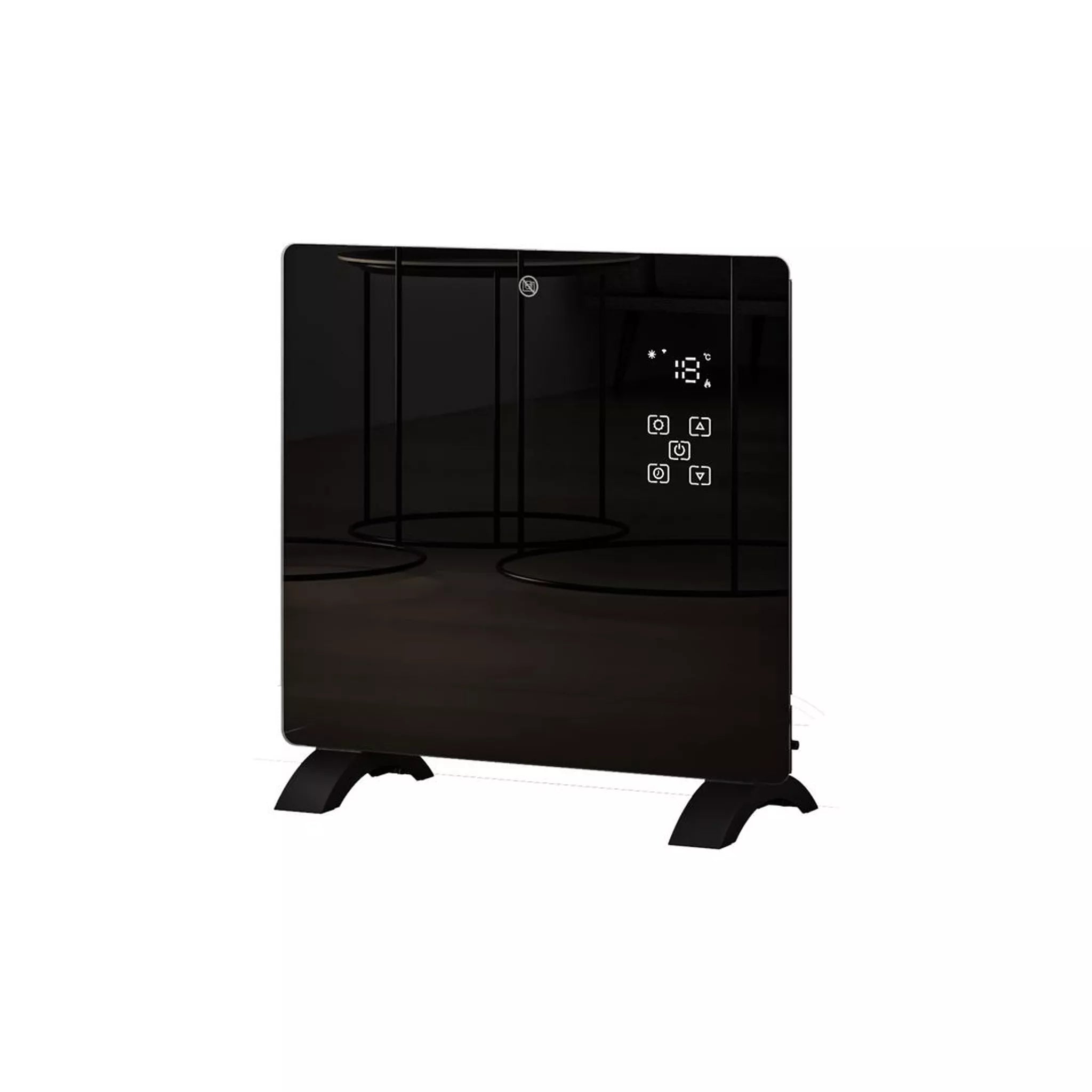 Eastbrook Cortona 465 x 520 Glass Fronted Electric Radiator 1000W Black