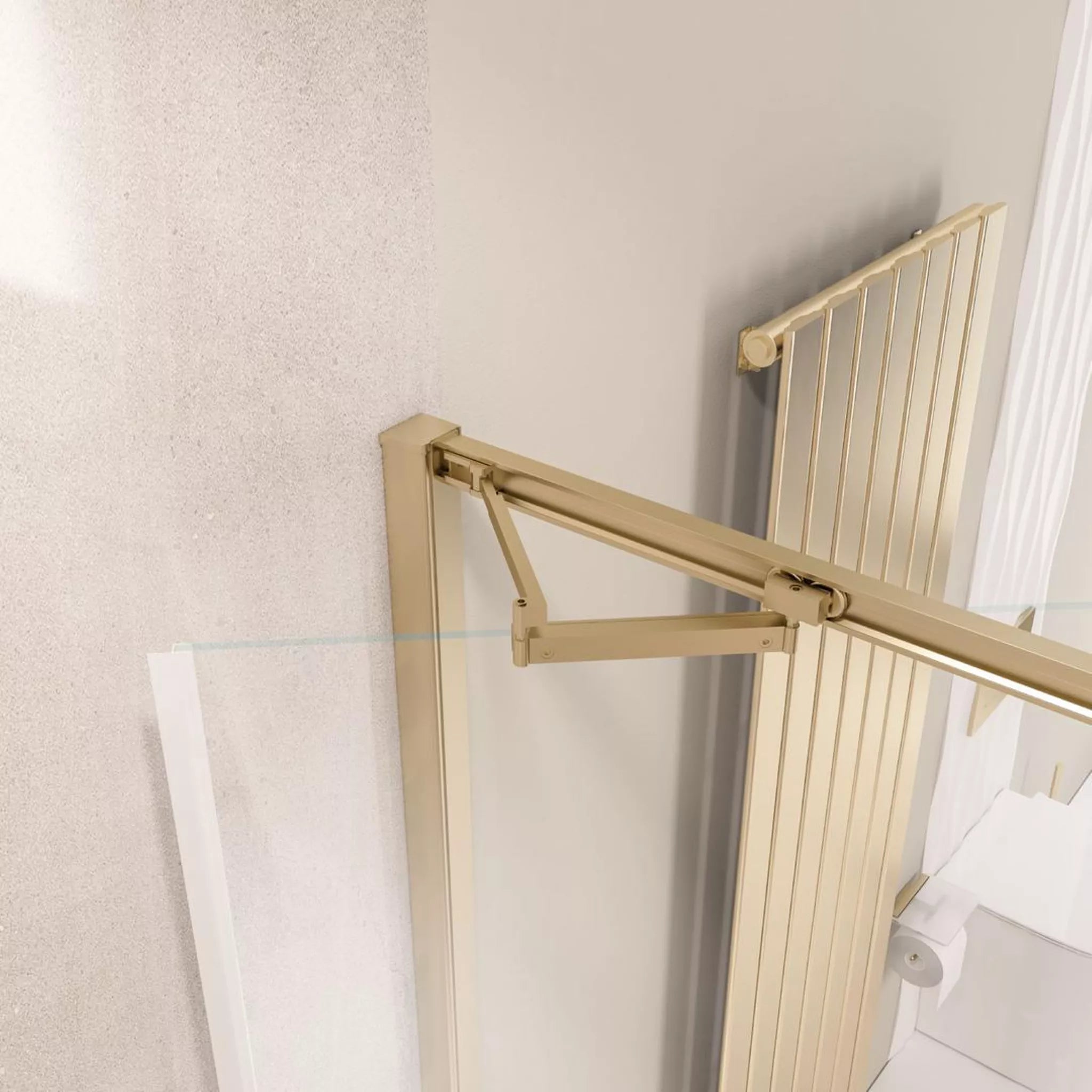 Eastbrook - Corniche 2000 8mm 900 In-Fold Shower Door - Brushed Brass