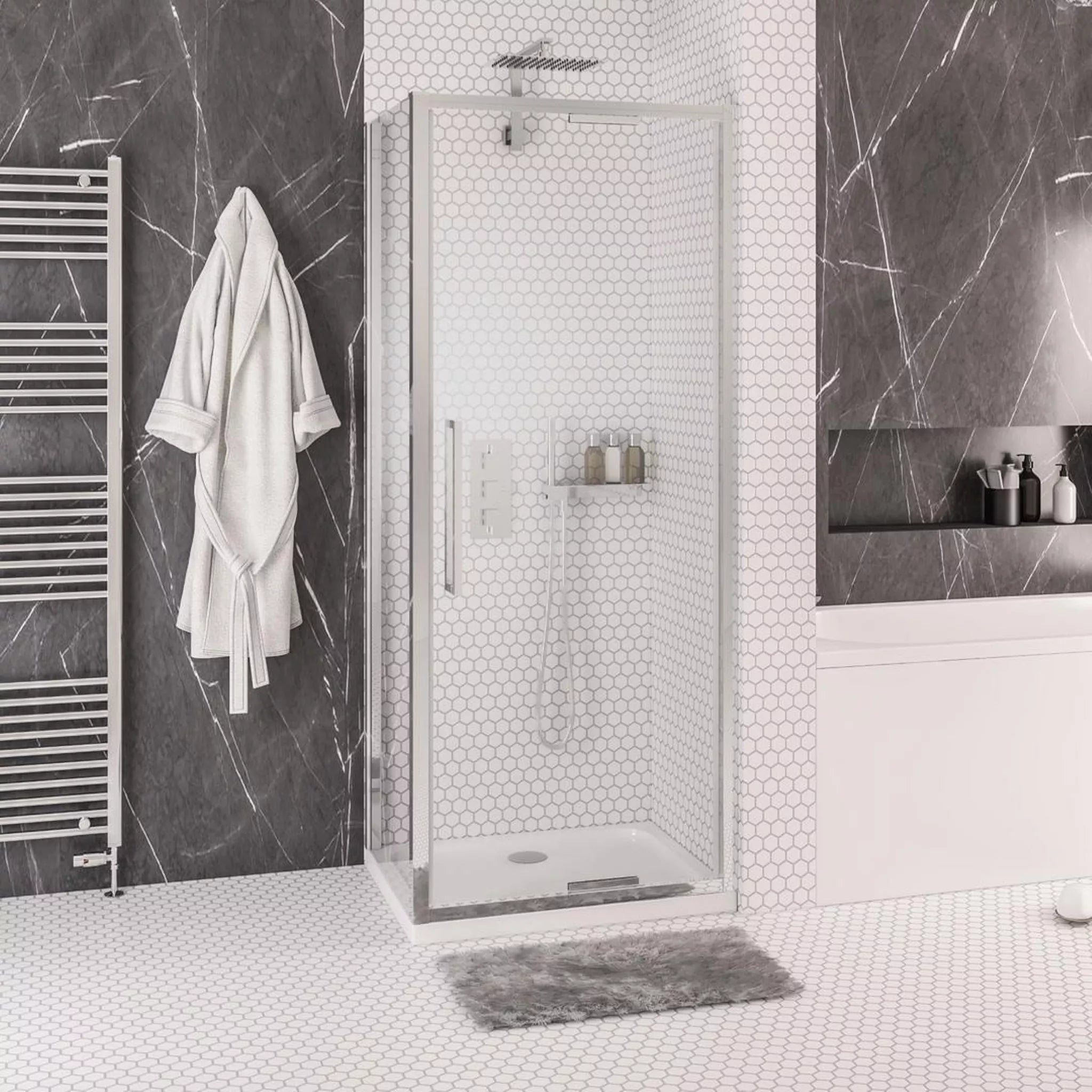 Eastbrook Corniche 2000 8mm Easy Clean 2000mm x 700mm In-Fold Shower Door - Chrome