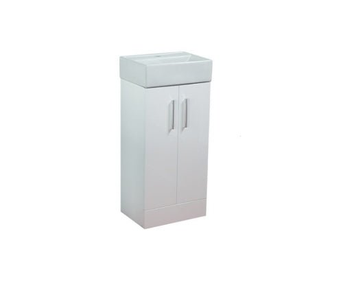 FLAIR (420mm - 2 Door) Floor Standing Vanity Unit – Glossy White
