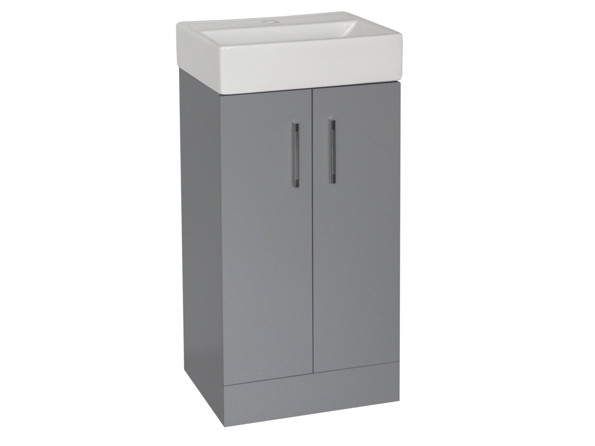 FLAIR (420mm - 2 Door) Floor Standing Vanity Unit – Matt Light Grey