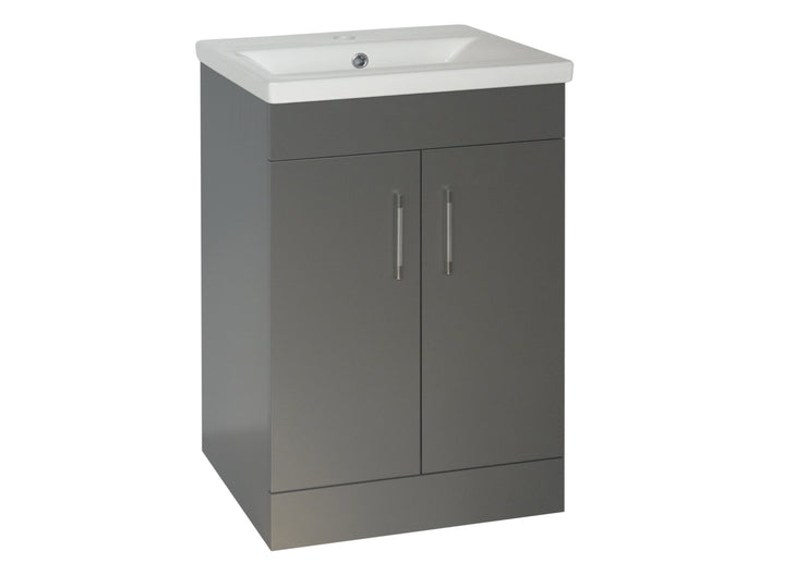 Flair (500mm - 2 Door ) Floor Standing Vanity Unit - Matt Dark Grey