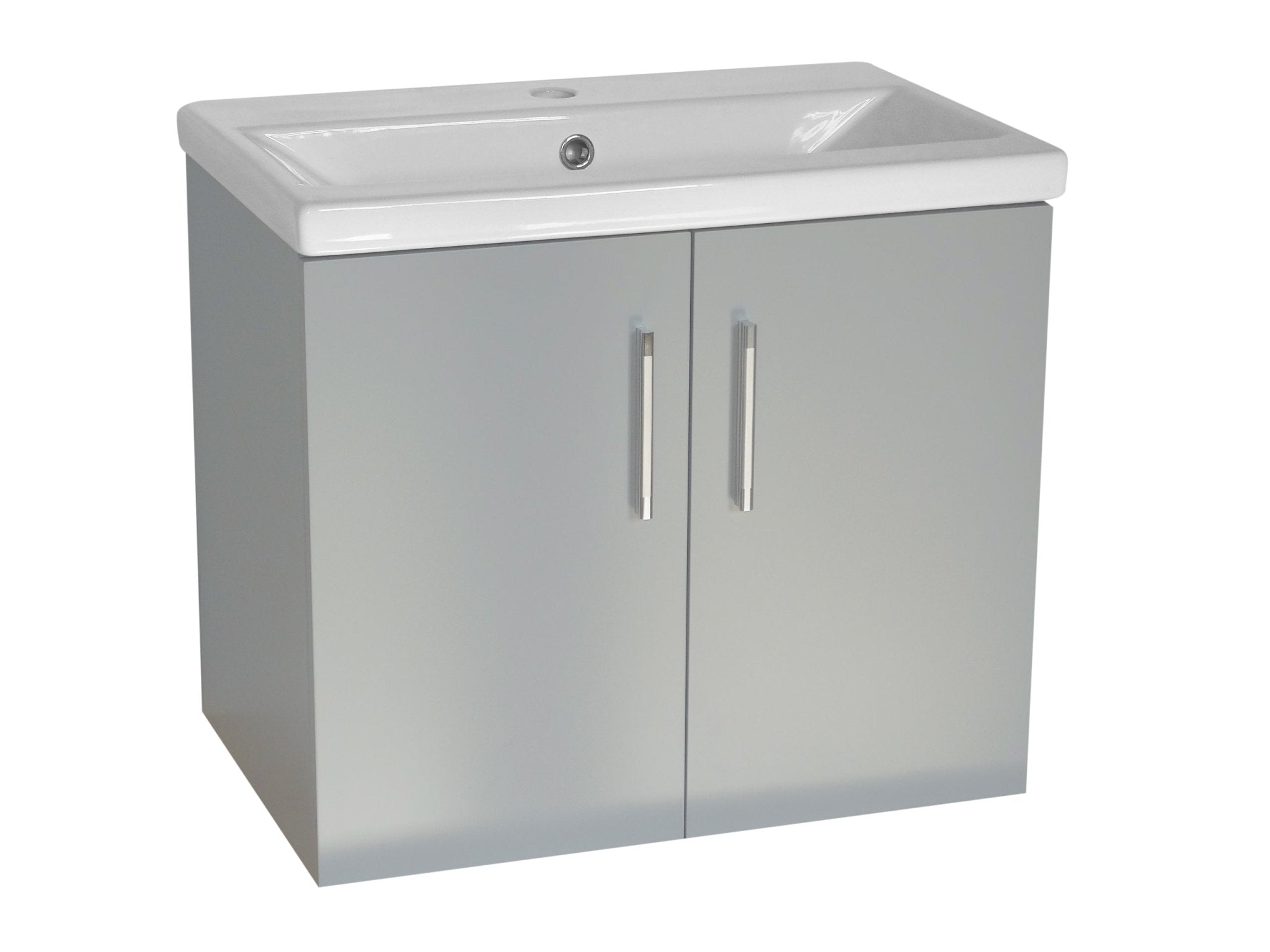 FLAIR (600mm - 2 Door) Wall Hung Vanity Unit – Matt Light Grey