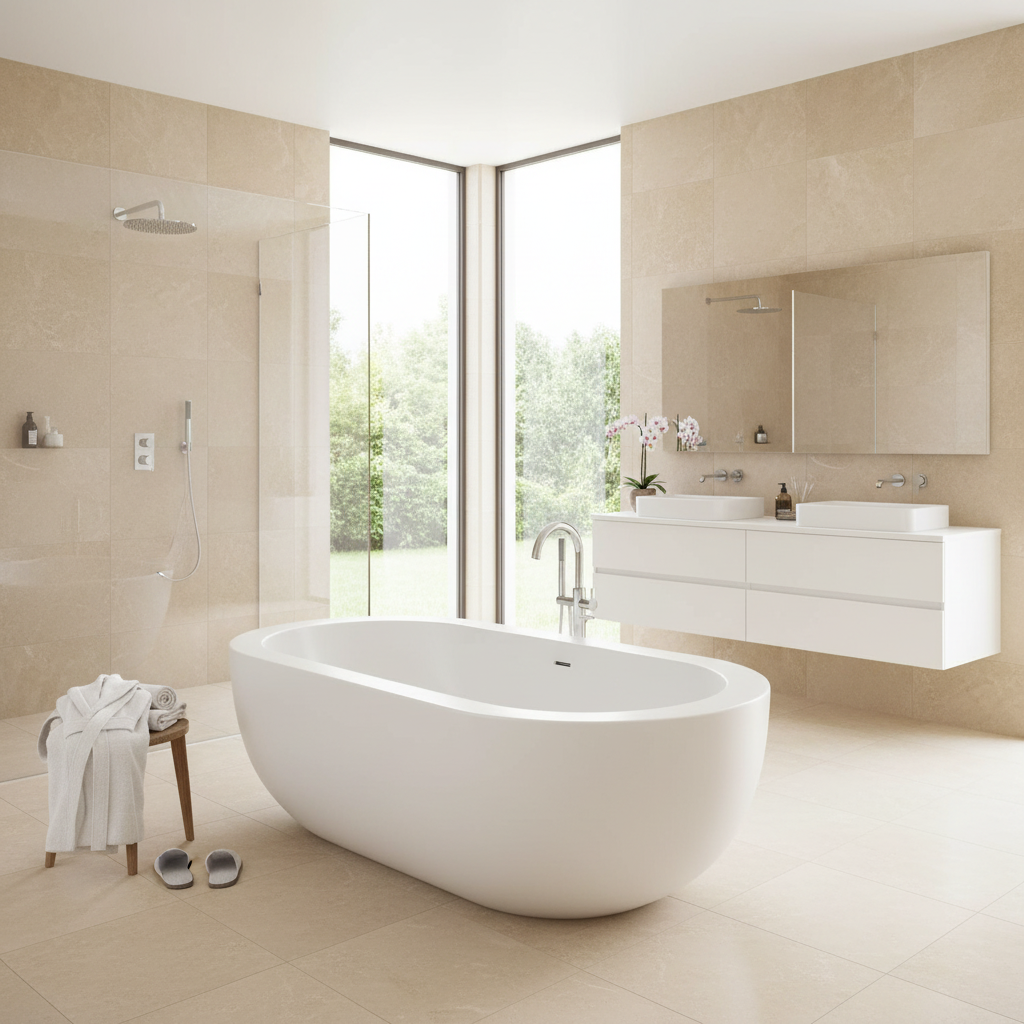 Freestanding bathtub lifestyle square format