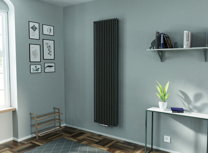 Eucotherm Gaja Single Anthracite Tube Vertical Designer Radiator
