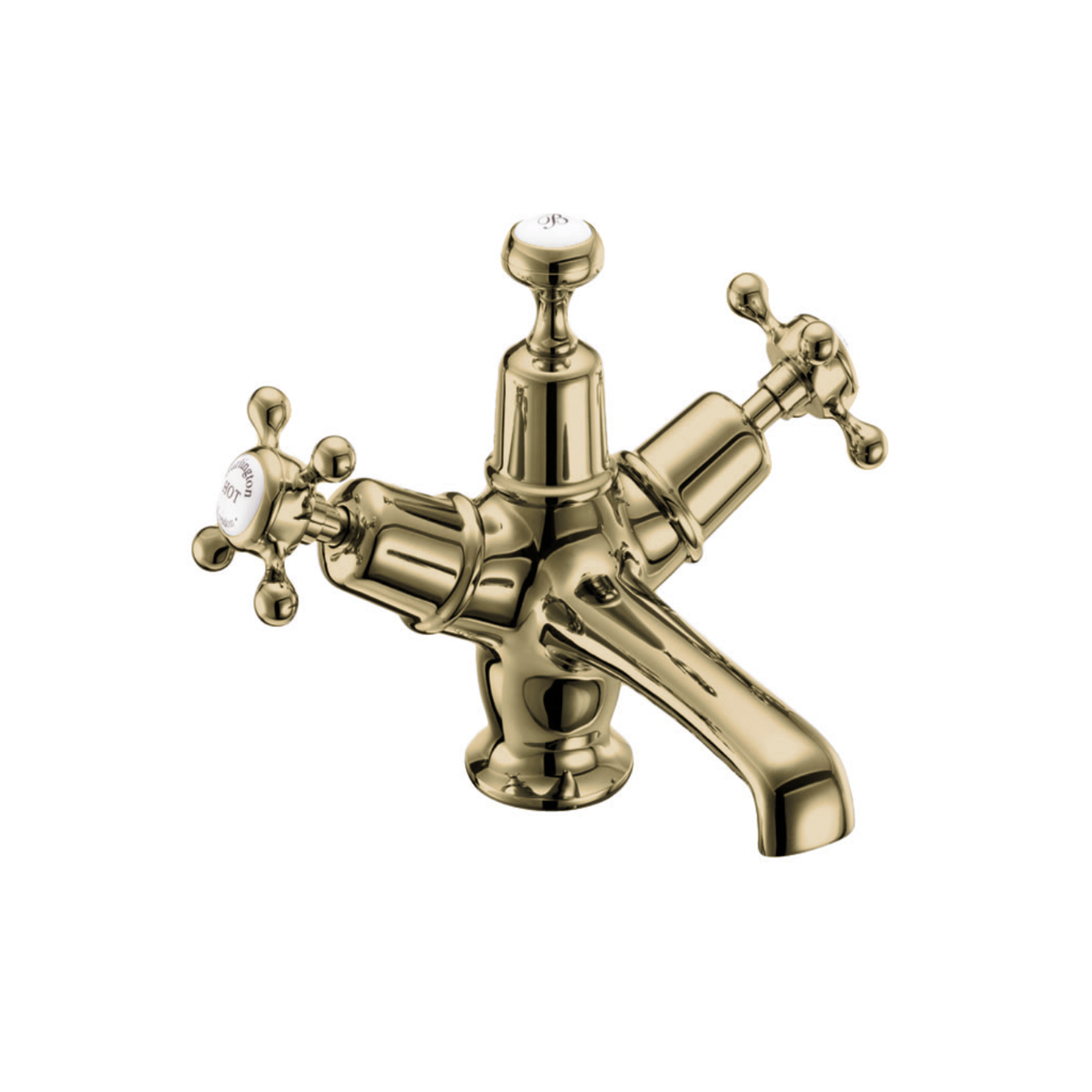 Burlington - Claremont Basin Mixer with Click-Clack Waste - Brushed Nickel