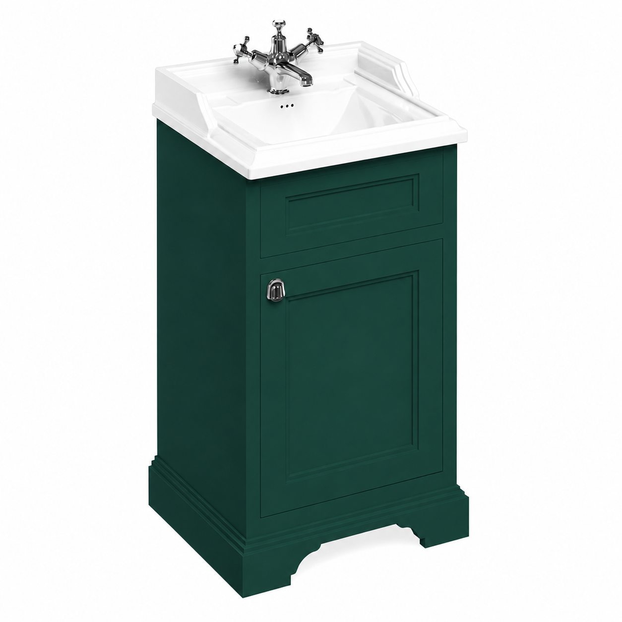Burlington - Freestanding 50cm Basin Unit with Door - Matt White