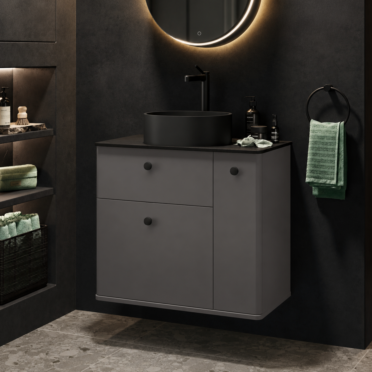 HIb - Sierra Bathroom Unit - Walton Oak