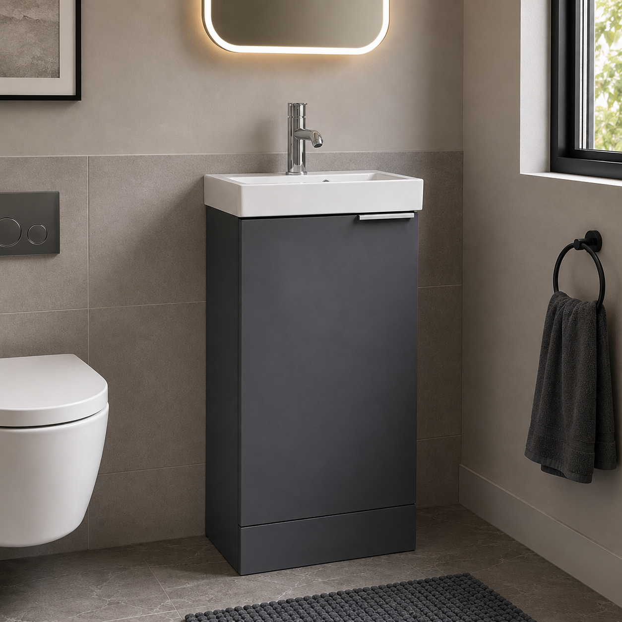 Tavistock - Cadence 400 Cloakroom Unit - Matt Storm Grey