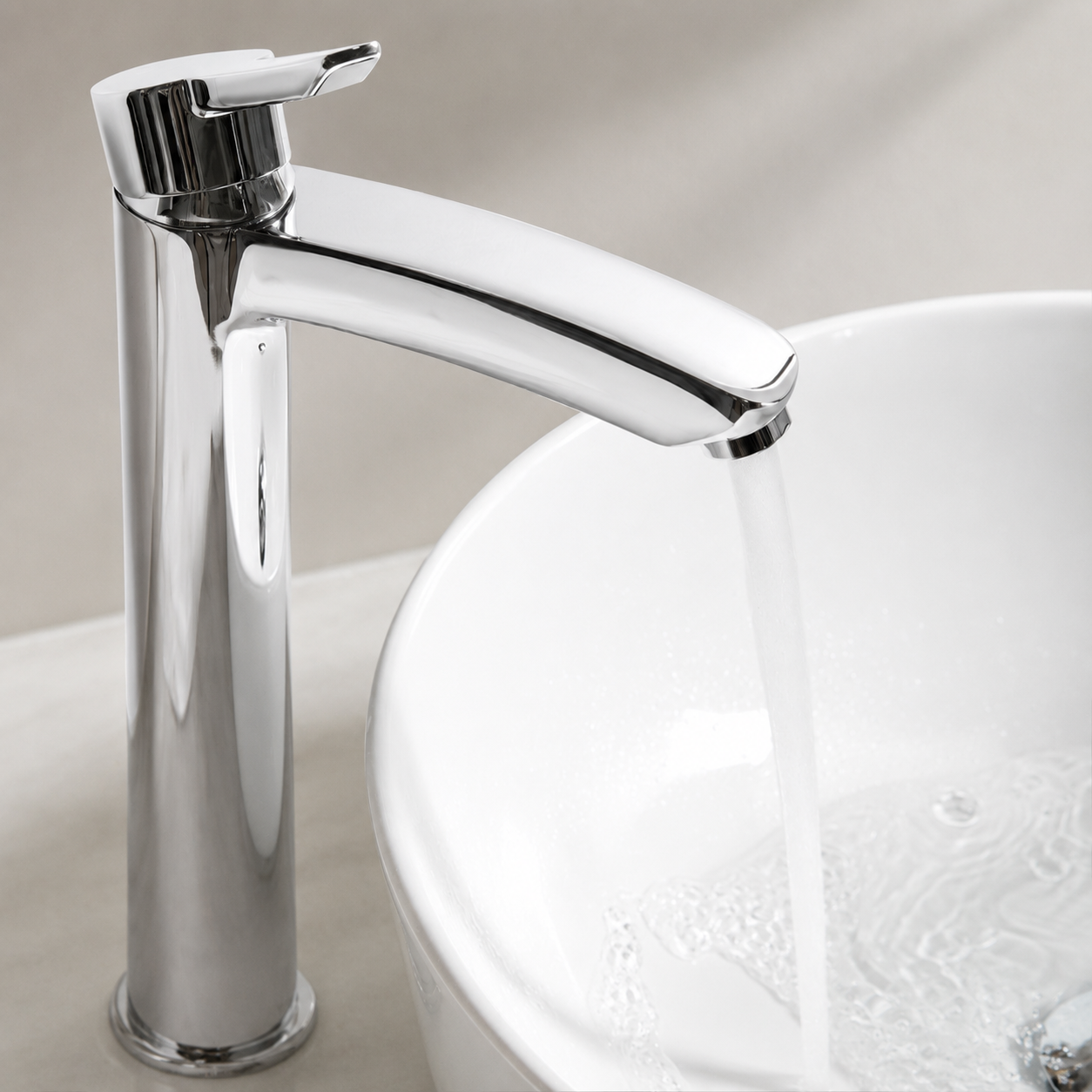 Bristan - Eco start Tall Basin Mixer with Clicker Waste - Chrome
