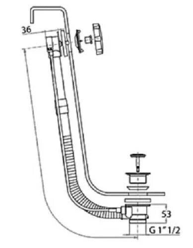 Heavy Duty Fully Adjustable Chrome Concealed Bath Overflow and Pop - Up Waste