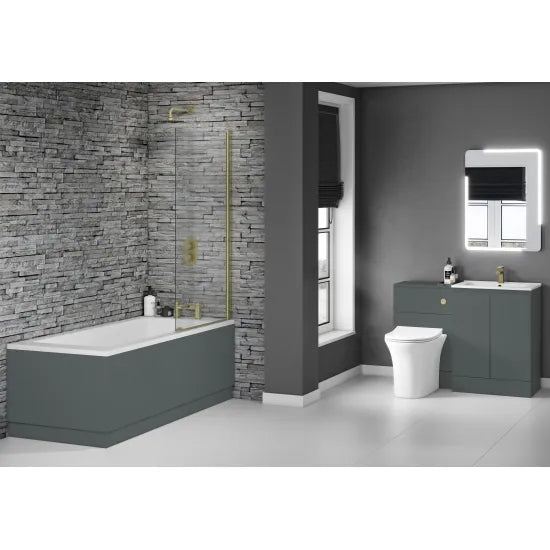 Nuie 1500mm Waterproof Bath Front Panel - Matt Grey