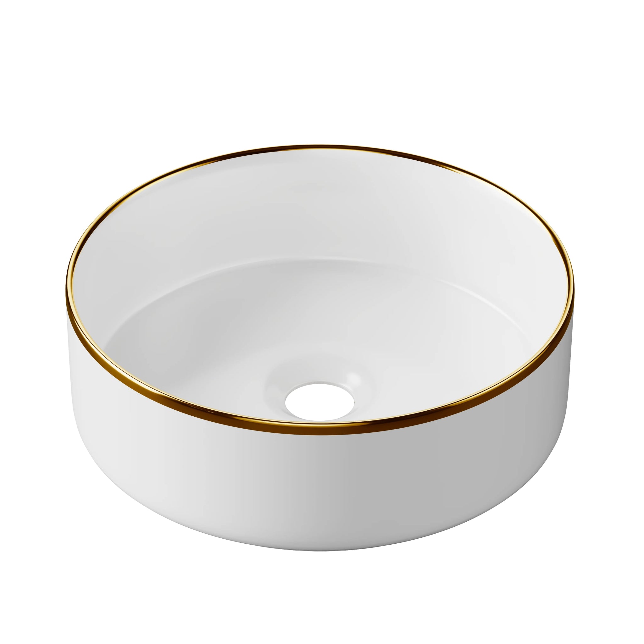 Hib Harper Ceramic Vessel Basin - Metallic Edge Gold