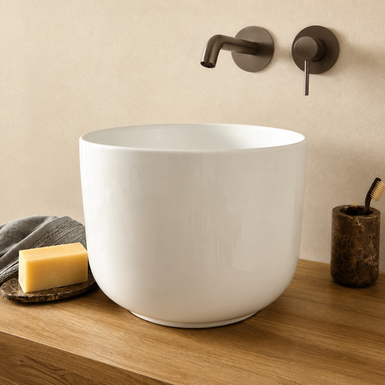 Hib - Liana Tall Ceramic Vessel Basin