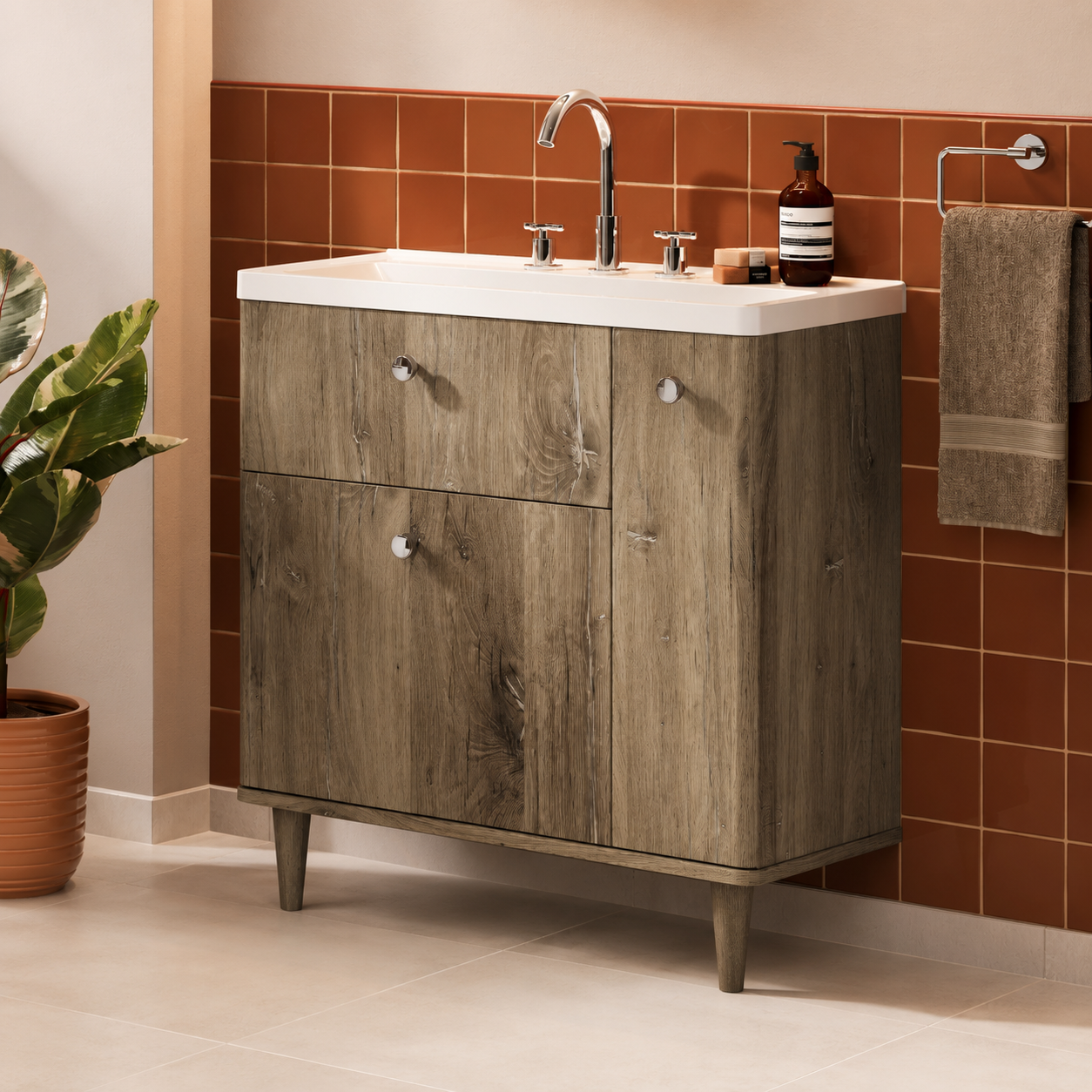 HIb - Sierra Bathroom Unit - Walton Oak