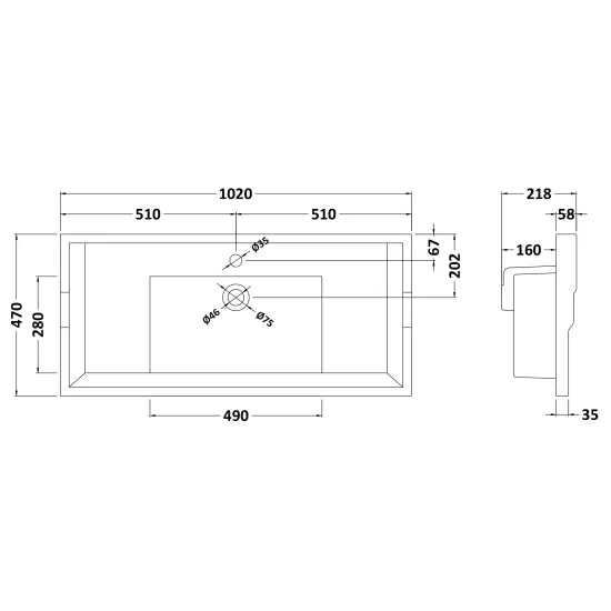 Hudson Reed 1000mm Traditional Basin 1 Tap Hole